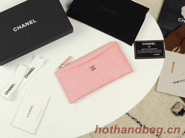 Chanel Calfskin Leather & Gold-Tone Metal A84107 light pink