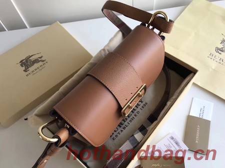 BURBERRY Hampshire vintage check leather cross-body bag 6101 brown