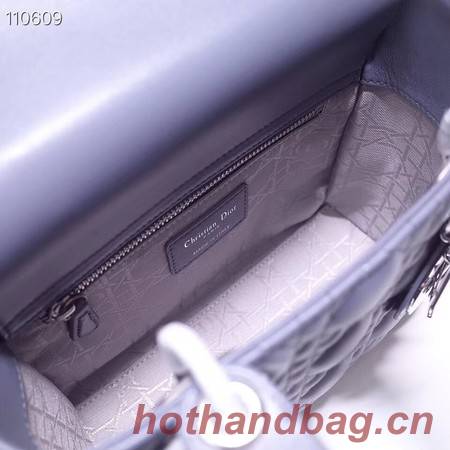 Dior lucky badges Original sheepskin Tote Bag A88035 dark grey