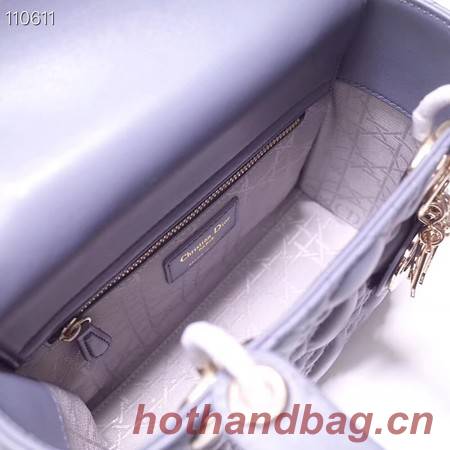 Dior lucky badges Original sheepskin Tote Bag A88035 dark grey