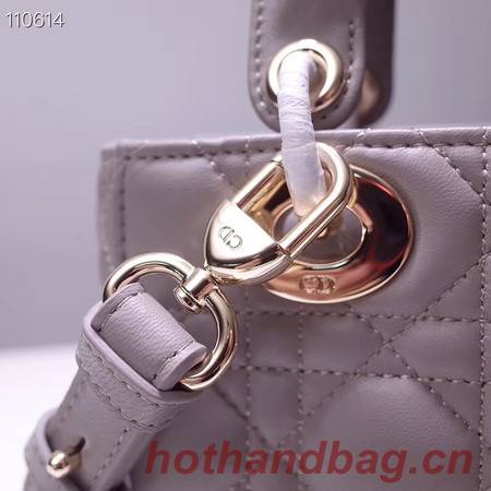 Dior lucky badges Original sheepskin Tote Bag A88035 grey