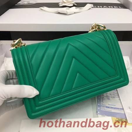 Chanel Boy Flap Shoulder Bag Original Sheepskin Leather A67086 green