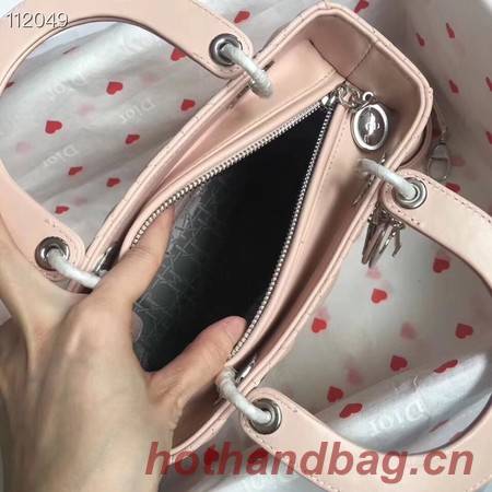 LADY DIOR LAMBSKIN BAG CAL44550  pink&silver-tone metal