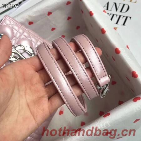 LADY DIOR LAMBSKIN BAG CAL44550 pink&silver-tone metal