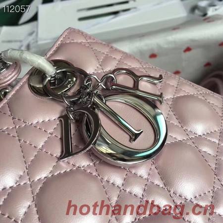 LADY DIOR LAMBSKIN BAG CAL44550 pink&silver-tone metal