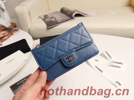 Chanel classic card holder AP0374 blue