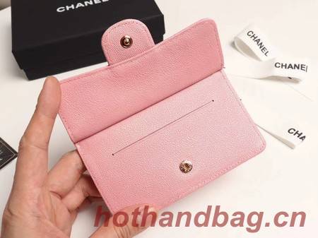 Chanel classic card holder AP0374 pink