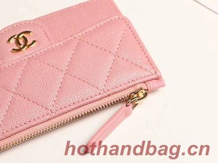Chanel classic card holder AP0374 pink