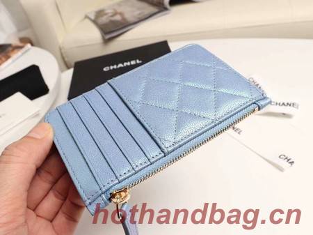 Chanel classic card holder AP0374 sky blue