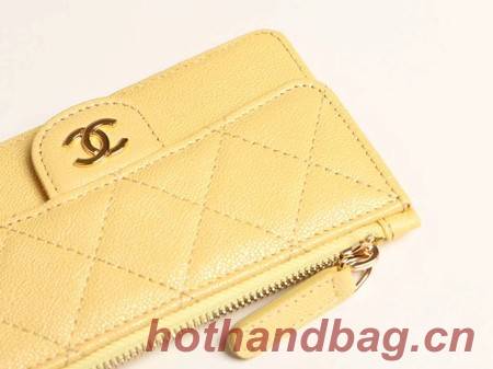 Chanel classic card holder AP0374 yellow