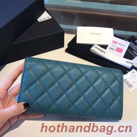 Chanel long flap wallet A80759 blue