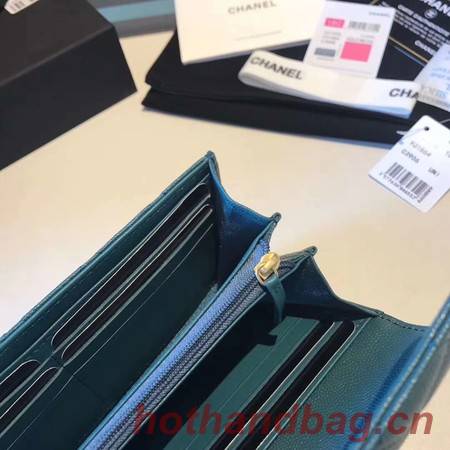 Chanel long flap wallet A80759 blue