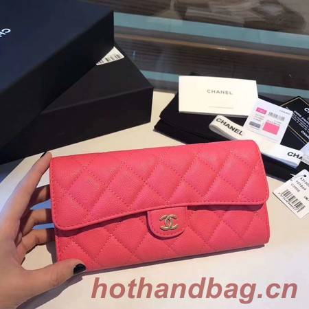 Chanel long flap wallet A80759 rose