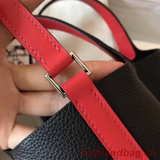 Hermes Picotin Lock PM Bags Original Leather H8688 black&red
