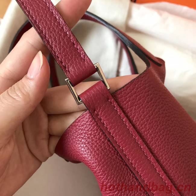 Hermes Picotin Lock PM Bags Original Leather H8688 wine red
