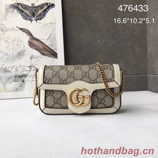 Gucci GG Supreme canvas 476433 Mini Shoulder Bag white