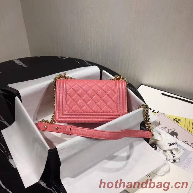 Boy Chanel Flap Shoulder Bag Original Leather Pink A67085 Gold