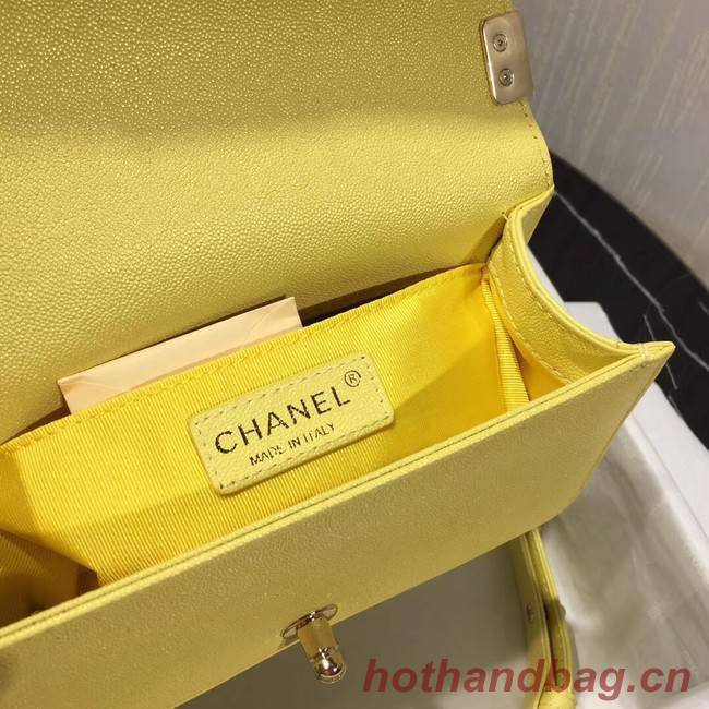 Boy Chanel Flap Shoulder Bag Original Leather Yellow A67085 Gold