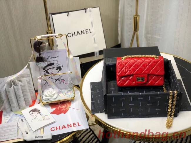 Chanel Shoulder Bag Original Leather Red AS0874 Gold