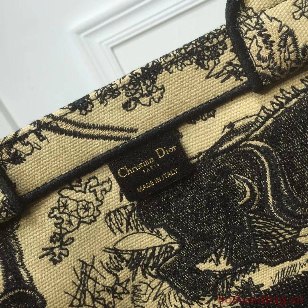 DIOR BOOK TOTE BAG IN EMBROIDERED CANVAS C1286 Yellow