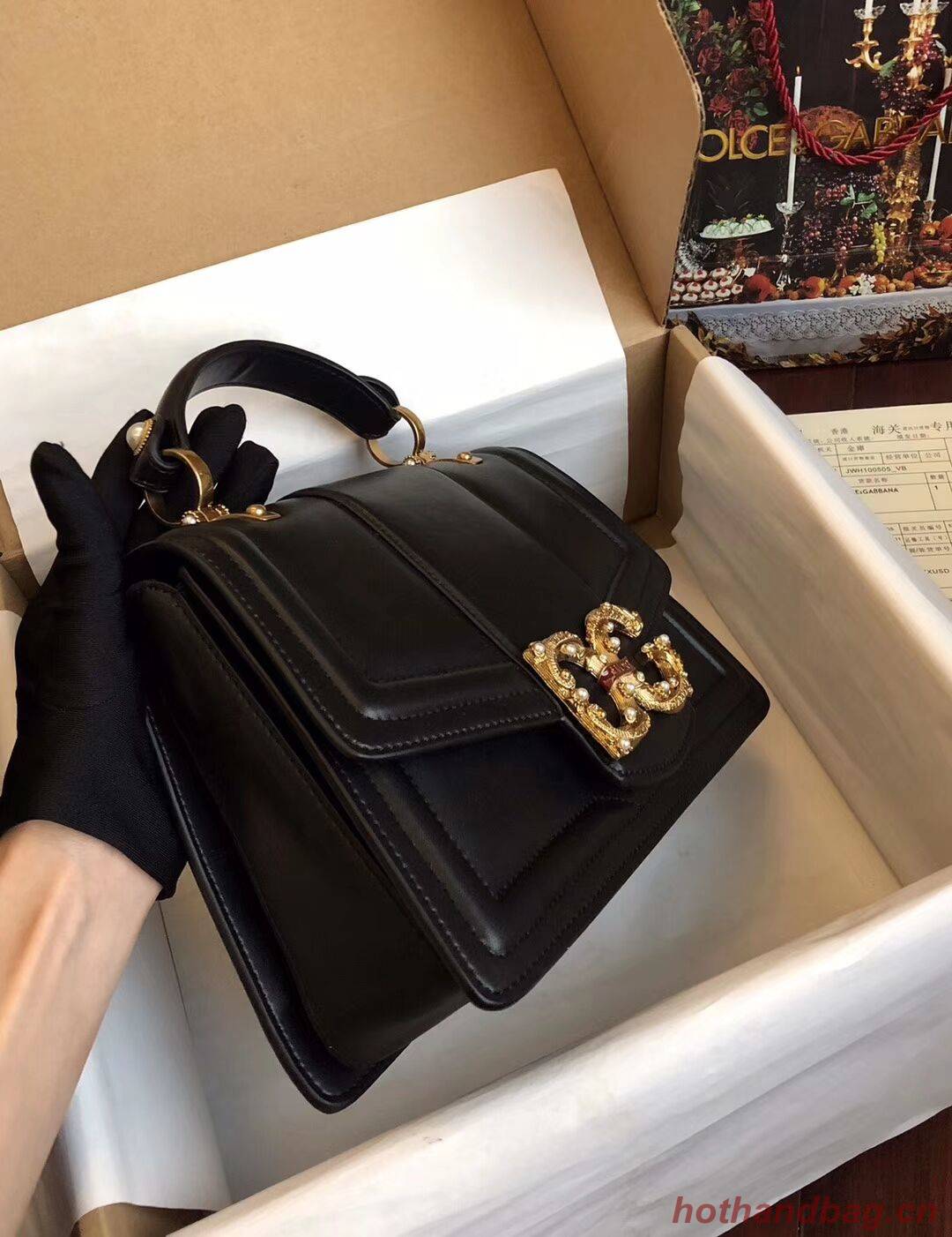 Dolce & Gabbana Origianl Leather Bag 4916 Black