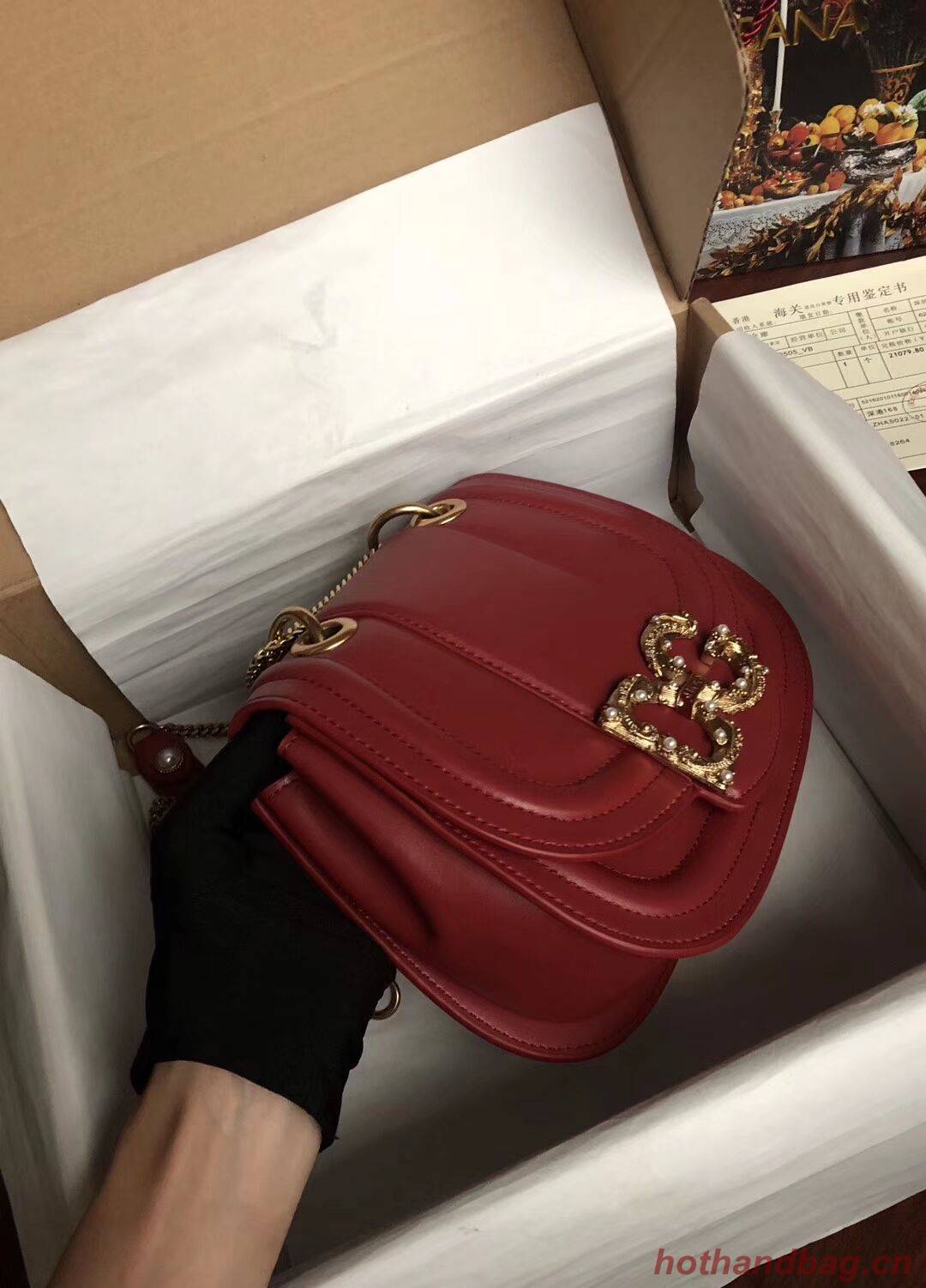 Dolce & Gabbana Origianl Leather Bag 4917 Red&Green
