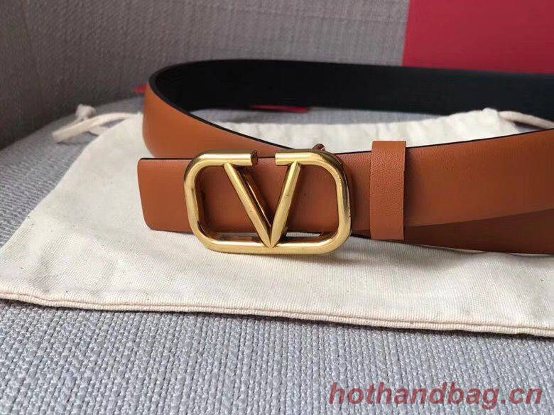 Valentino Leather Belt V7468 Brown
