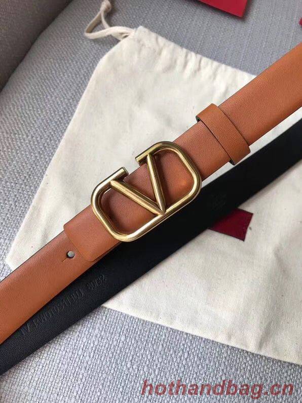 Valentino Leather Belt V7468 Brown