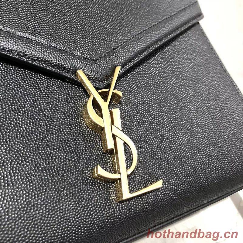 Yves Saint Laurent CASSANDRA TOP HANDLE MEDIUM BAG IN GRAIN DE POUDRE EMBOSSED LEATHER Y578000 Black Yves Saint Laurent CASSANDRA TOP HANDLE MEDIUM BAG IN GRAIN DE POUDRE EMBOSSED LEATHER Y578000 Black