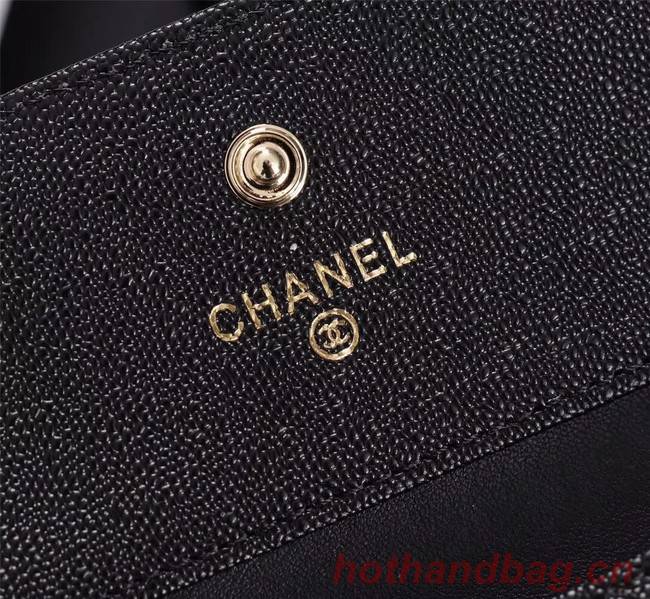 Chanel Calfskin Leather & Gold-Tone Metal A80734 black