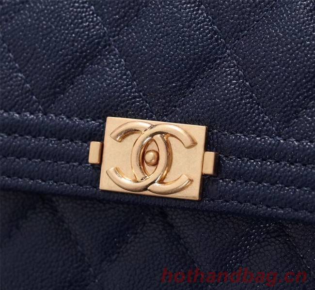 Chanel Calfskin Leather & Gold-Tone Metal A80734 blue