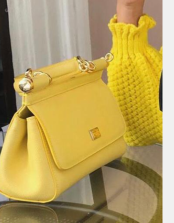 Dolce & Gabbana SICILY Bag Calfskin Leather 4139 yellow