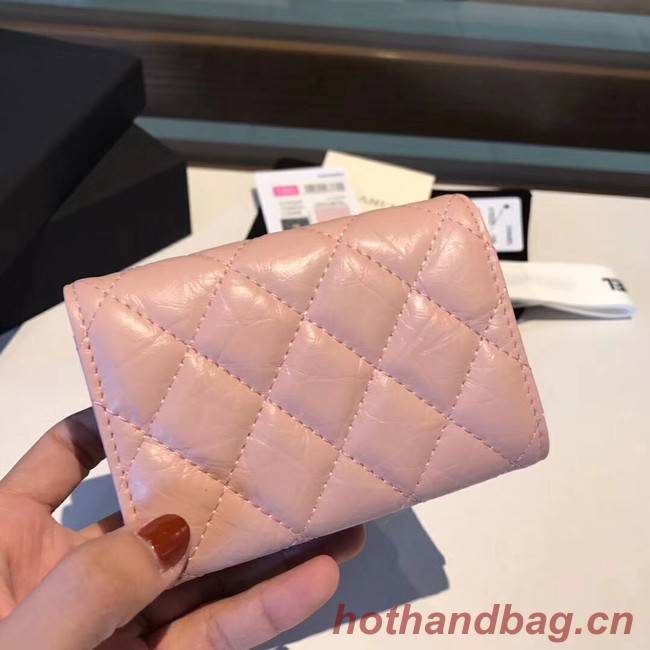 Chanel classic wallet Calfskin & Gold-Tone Metal A80234 pink