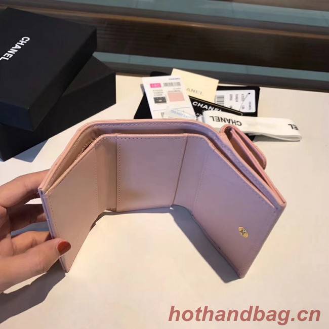 Chanel classic wallet Calfskin & Gold-Tone Metal A80234 pink