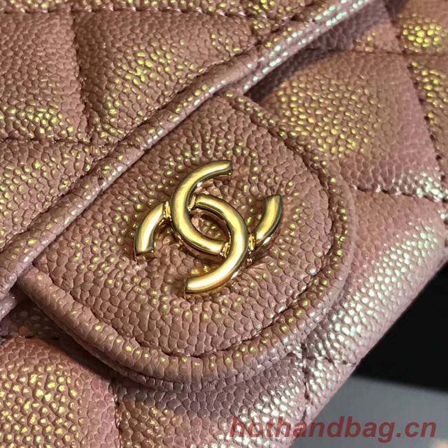 Chanel card holder Calfskin & Gold-Tone Metal A80799 pink