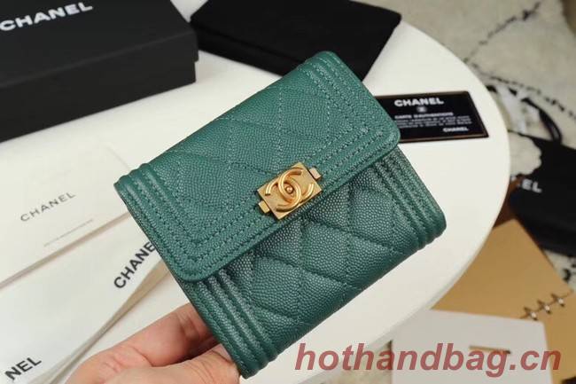 Chanel Calfskin Leather & Gold-Tone Metal A80734 green