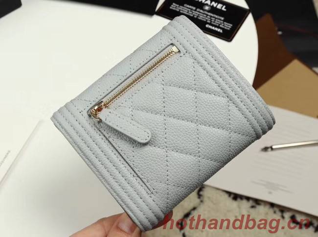Chanel Calfskin Leather & Gold-Tone Metal A80734 grey
