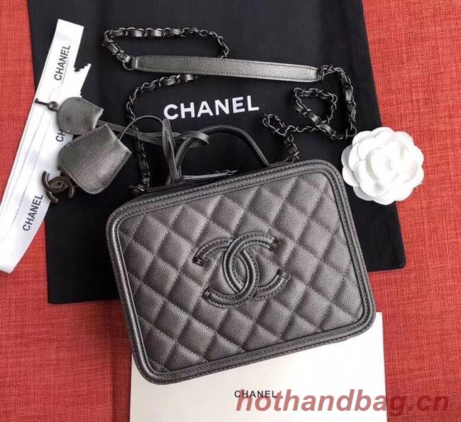 Chanel Original Leather Cosmetic Bag A93343 Black