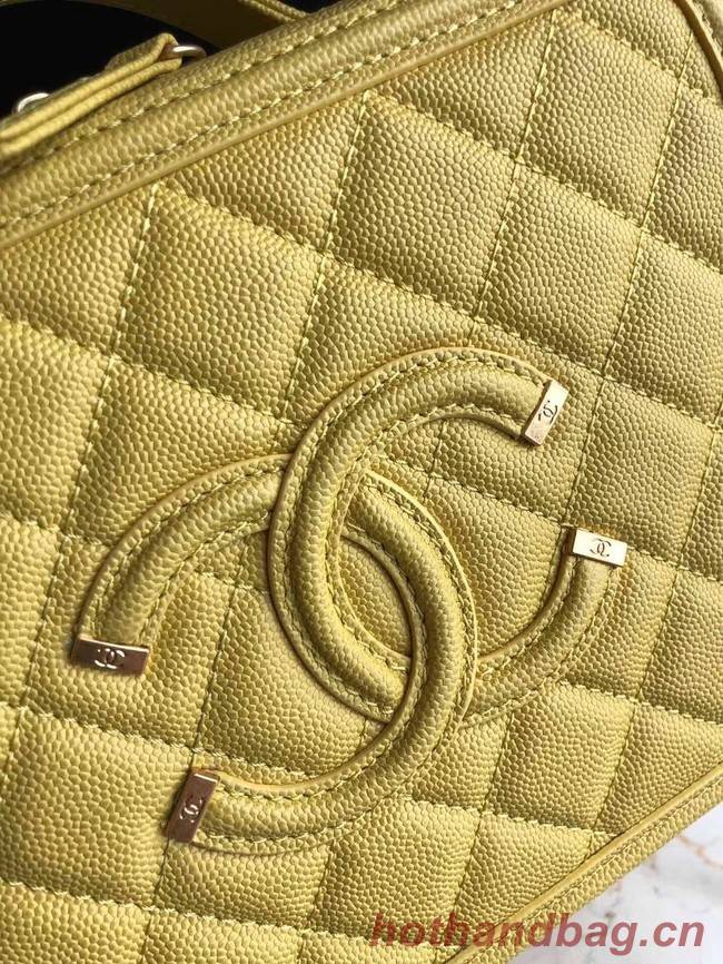 Chanel Original Leather Medium Cosmetic Bag 93443 Yellow