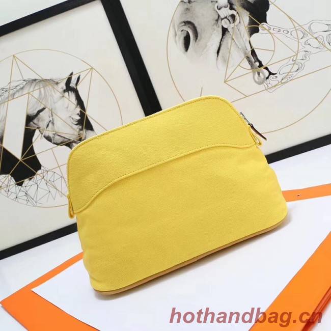 Hermes Cosmetic Bag H3699 Lemon Yellow