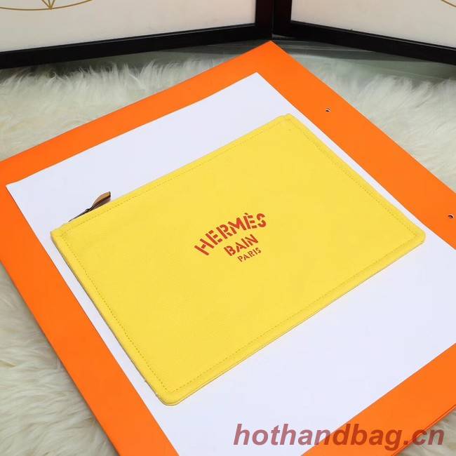 Hermes Cosmetic Bag H3700 Lemon Yellow