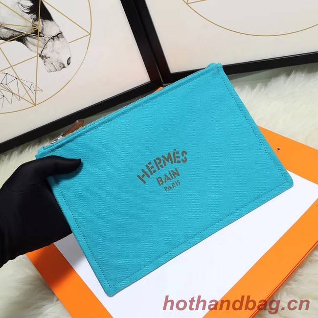 Hermes Cosmetic Bag H3700 Light Blue