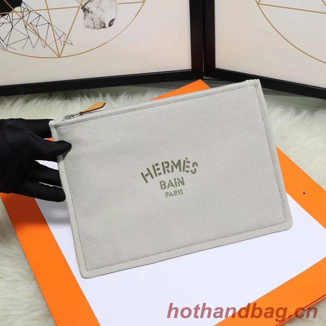 Hermes Cosmetic Bag H3700 Light Grey