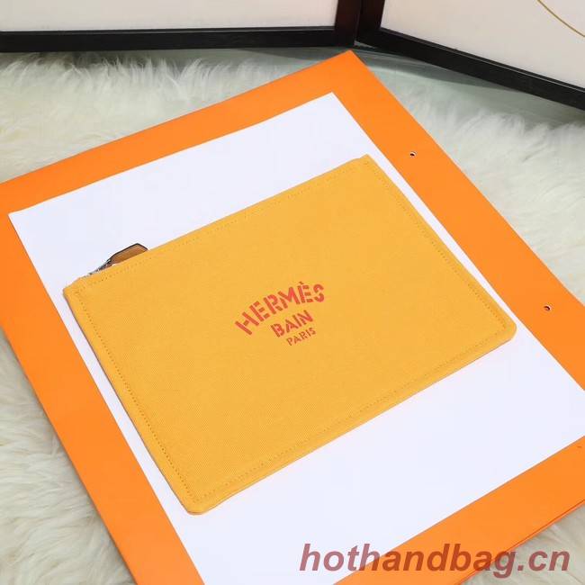 Hermes Cosmetic Bag H3700 Mango Yellow