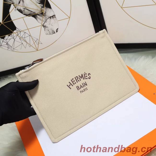 Hermes Cosmetic Bag H3700 Off White