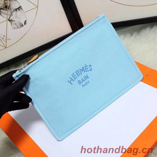 Hermes Cosmetic Bag H3700 Sky Blue