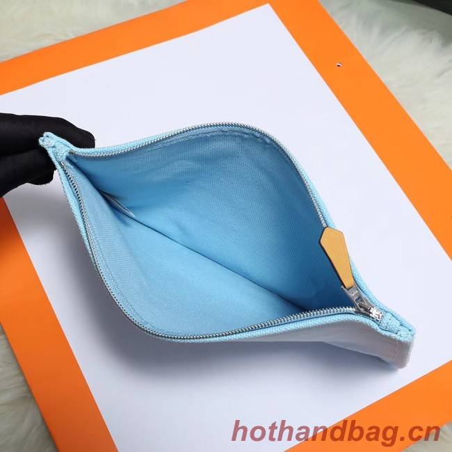 Hermes Cosmetic Bag H3700 Sky Blue