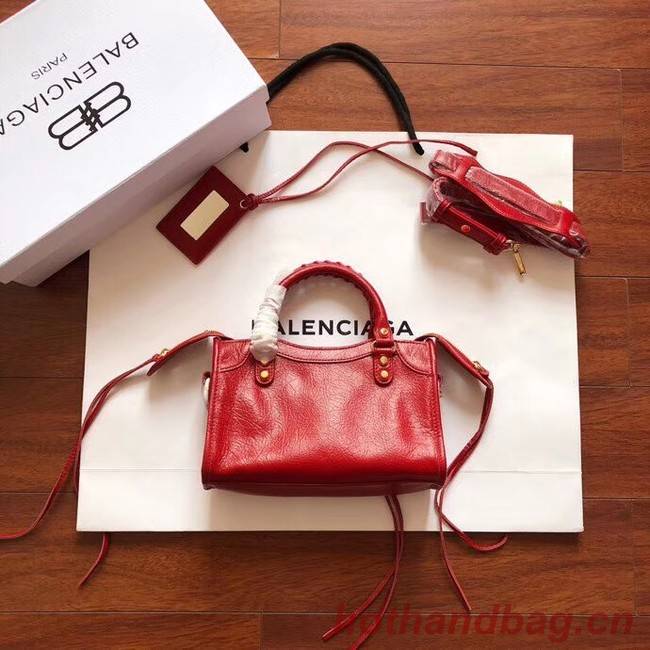 Balenciaga The City Handbag Calf leather 382567 red