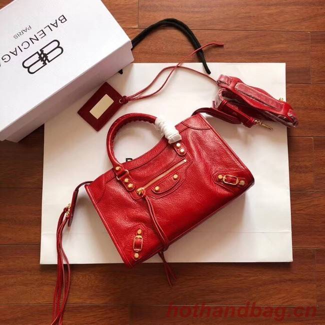 Balenciaga The City Handbag Calf leather 382568 red