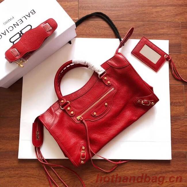 Balenciaga The City Handbag Calf leather 382569 red